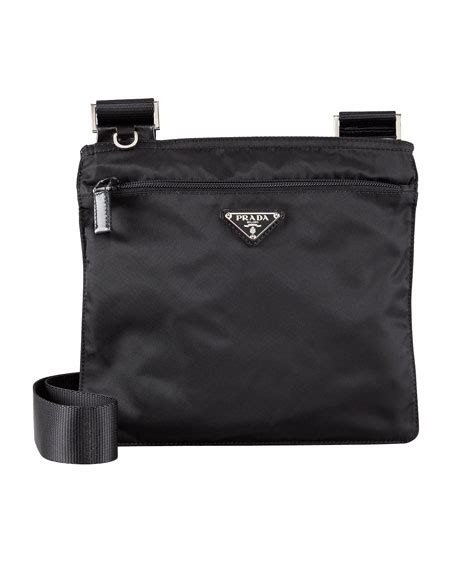 Prada Vela Crossbody Messenger Bag, Black (Nero) 